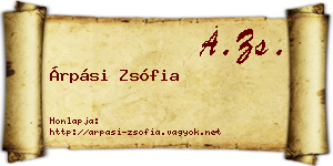 Árpási Zsófia névjegykártya