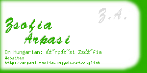 zsofia arpasi business card